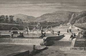 Vandstykket og vandfaldet, ved Caserta (gravering) af European School