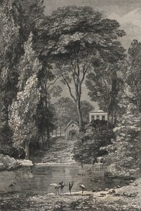 Den schweiziske dal i Jardin Des Plantes De Paris (gravering) af European School