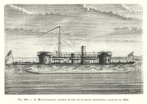 Miantonomoah, US Navy havmonitor, bygget i 1865 (gravering) af European School