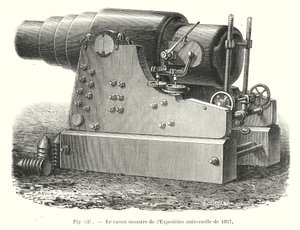 Monsterkanonen fra Verdensudstillingen i 1867 (gravering) af European School