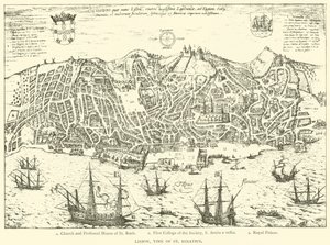 Lissabon, den hellige Ignatius tid (gravering) af European School