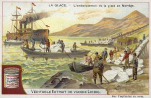 Loading ice onto a ship; Norway  af European School