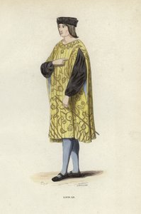 Louis XII (farvet gravering) af European School