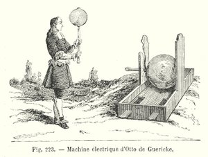 Otto de Guerickes elektriske maskine (gravering) af European School