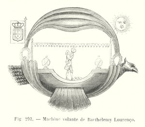 Machine volante de Barthelemy Lourenco (gravering) af European School