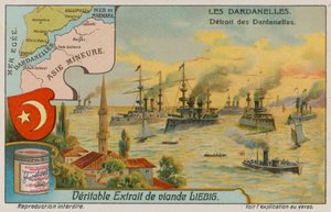 Kort, kam og udsigt over Dardanellernes stræde af European School