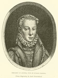 Margaret af Østrig, kone til Ottavio Farnese (gravering) af European School