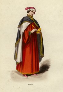 Medecin (farvet gravering) af European School
