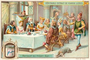 Middelalderlig banket (chromolitho) af European School