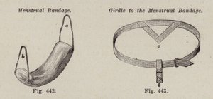 Menstruationsbandage; Bælte til menstruationsbandagen (litho) af European School