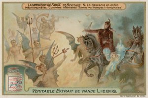 Mephistopheles ankommer til helvede med Faust af European School