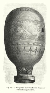 Montgolfiere af Abbe Miollan og Janinet, bygget i juli 1785 (gravering) af European School