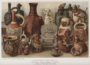 Gammelt keramik fra Amerika (chromolitho) af European School
