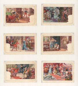 Originalt kunstværk til et sæt Liebig-kort: Wagner, Die Meistersinger (gouache på papir) af European School