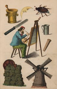 Side fra den magiske bog (farve litho) af European School