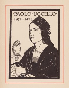 Paolo Uccello, italiensk middelalderkunstner og matematiker (litografi) af European School