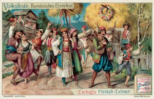 Pinsefest i Rumænien (chromolitho) af European School
