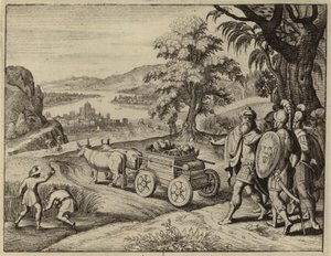 Filisterne returnerer Pagtens Ark til israelitterne (gravering) af European School