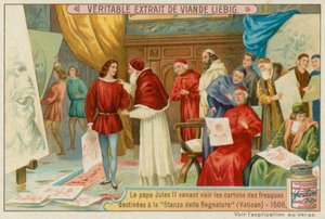 Pave Julian II ser på skitser til Vatikanet af European School