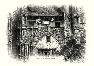 Portalen i St Laurens, Rouen (kobberstik) af European School