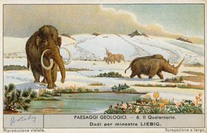 Forhistorisk verden, Liebig-kort, begyndelsen af det 20. århundrede (chromo) af European School