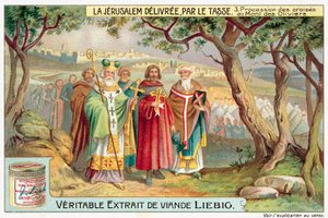 Procession af korsene på Oliebjerget (chromolitho) af European School