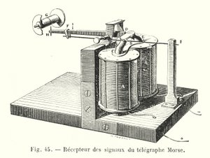 Modtager af morse-telegrafsignaler (gravering) af European School