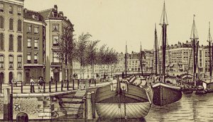 Rotterdam: Den Geldersche Kade (litografi) af European School