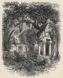 Ruinerne af Great Mogul Gardens (gravering) af European School