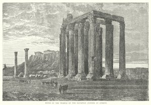 Ruinerne af den olympiske Jupiters tempel i Athen (gravering) af European School
