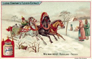 Russisk trojka (chromolitho) af European School