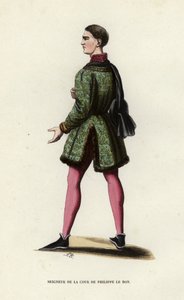 Lord of the Court of Philippe Le Bon (farvet gravering) af European School