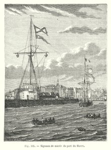 Tidevandssignaler fra havnen i Le Havre (gravering) af European School