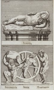 Søvn, Sisyfos, Ixion, Tantalus (gravering) af European School