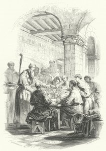 St Eligius serverer mad til de fattige (gravering) af European School