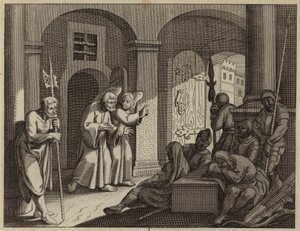 Sankt Peter befriet fra fængslet af en engel (gravering) af European School