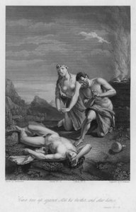 Den første død, Genesis IV, 8 (gravering) af European School