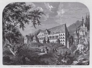 Kaiserhaus, kejserpalads i Goslar, Tyskland (gravering) af European School