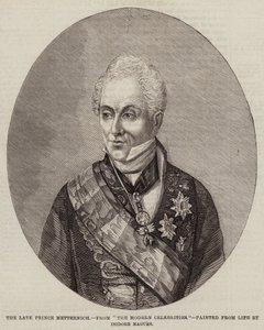 Den afdøde prins Metternich (gravering) af European School