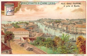Havnen i Manila (chromolitho) af European School