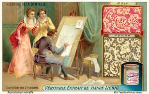 Studiet af Federico de Vinciolo (chromolitho) af European School
