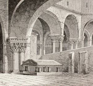 Godfrey de Bouillons grav i Den Hellige Gravs Kirke, Jerusalem, ca. 1880