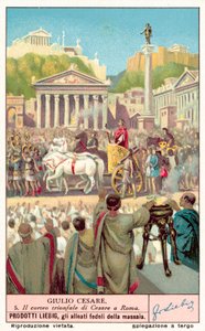 Julius Cæsars triumf (chromolitho) af European School