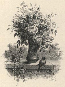 Vase med blomster (gravering) af European School