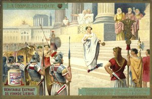 Victor visiting the Capitol to make offerings to Jupiter, Ancient Rome  af European School