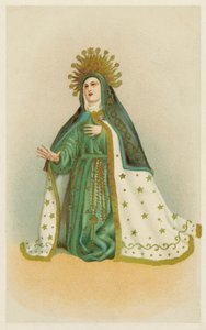 Jomfru Maria (chromolitho) af European School