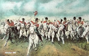 Waterloo 1815, skotsk kavaleri-ladning af European School