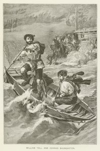 William Tell og Conrad Baumgarten (gravering) af European School