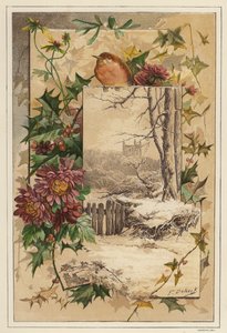 Vinter (farve litho) af European School