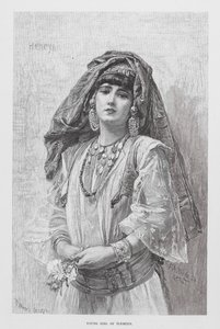 Ung pige fra Tlemcen (kobberstik) af European School